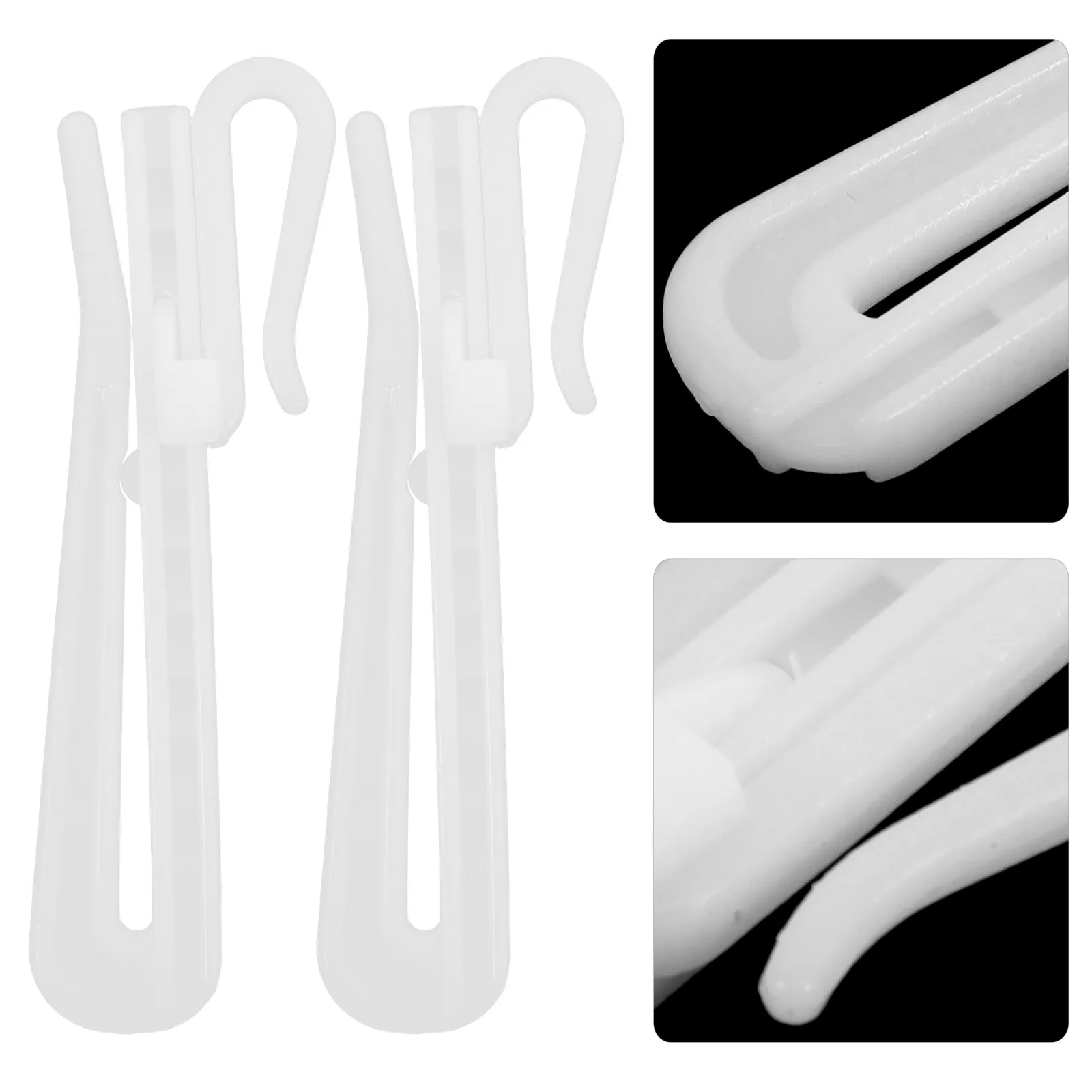 50Pcs Adjustable Plastic Pinch Pleated Curtain Hooks for Track Pleated Drapes Secure Stable Install Decorative Window