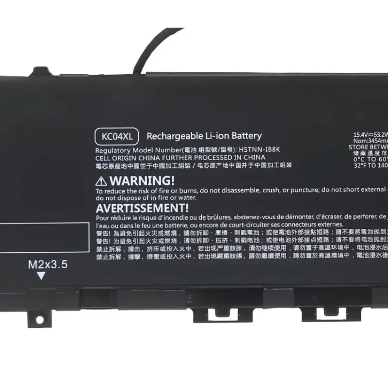 For HP ENVY X360 13-ag0007AU TPN-W133/W136/W141/W144 KC04XL HSTNN-IB8K L08544-1C1 15.4V 53.2wh/3454mAh Laptop Battery