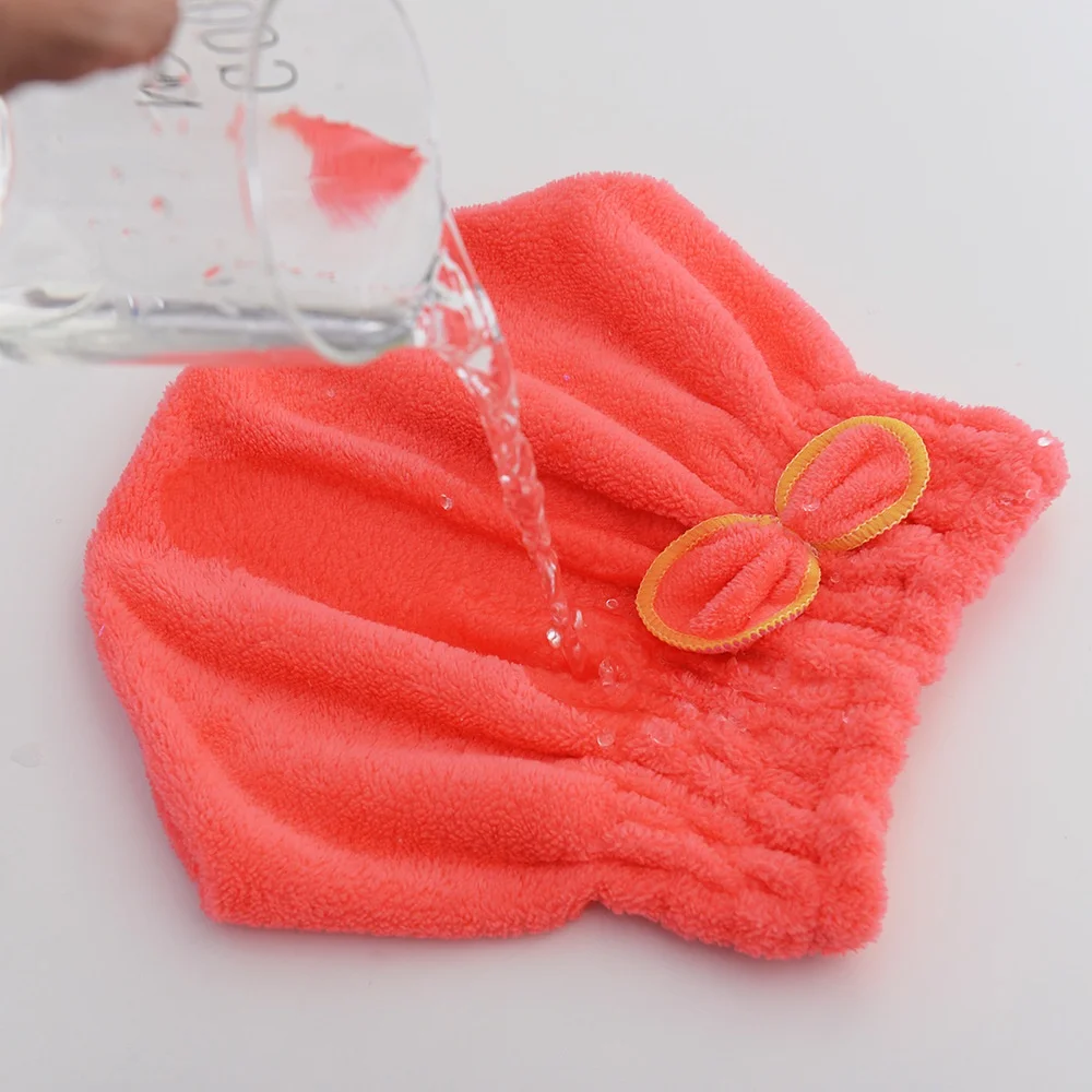 Schnelltrocknende Haarkappe für Damen, Badekappe mit Schleife, Mikrofaser-Handtuch, Superfaser-Duschhaube für Spa, Badezimmerzubehör, Duschhaube – Detail 10