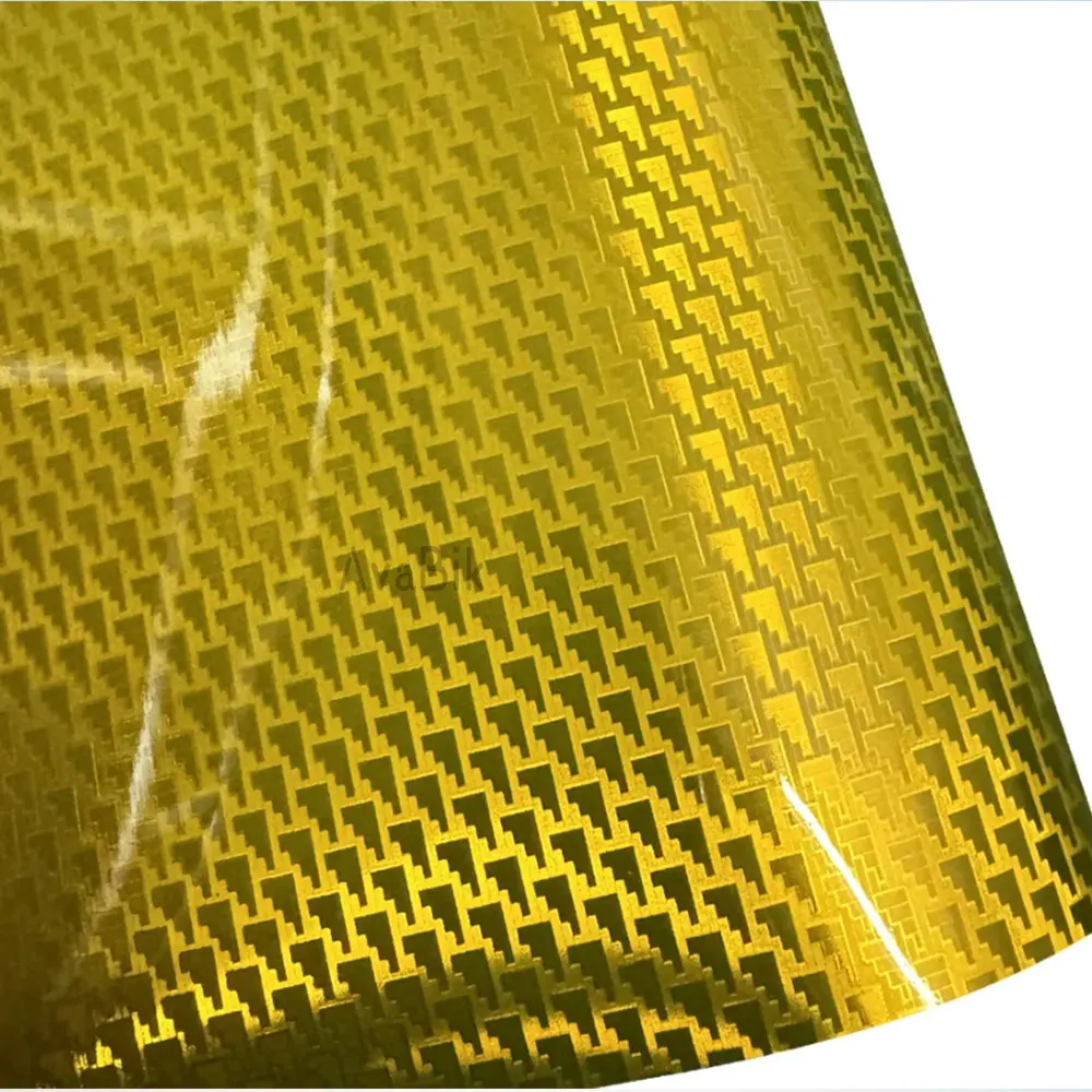 

High Glossy Gold Aircraft Pattern Carbon Fiber Film Wrap Vinyl Sticker for Car Tuning Color Stickers Self-Adhesive DIY Styling