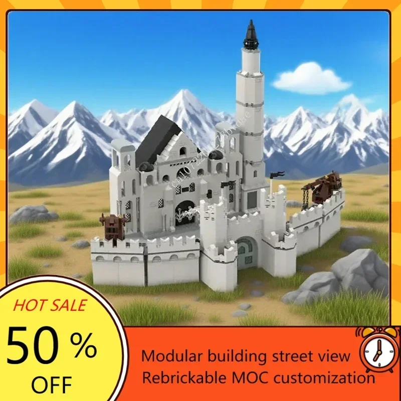 

1524PCS MOC Custom Puzzle Rings - DIY Medieval times Castle Model Assembly Toy Gift the White City Part Technology