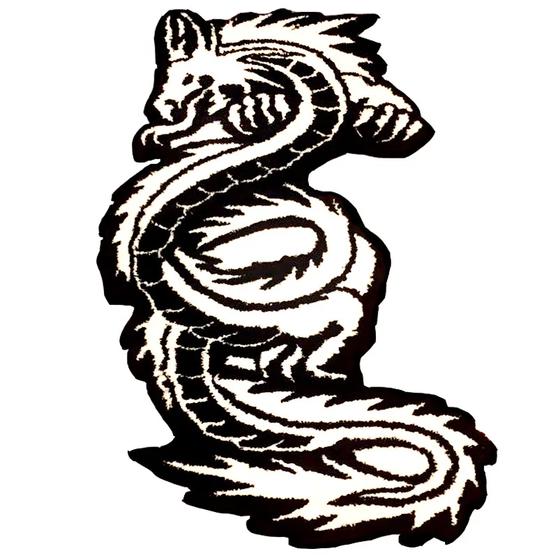 115X57cm Modern Carpet Living Room Cloakroom Kitchen Master Bedroom Bedside Rug Retro Chinese Dragon Non-slip Bathroom Mat