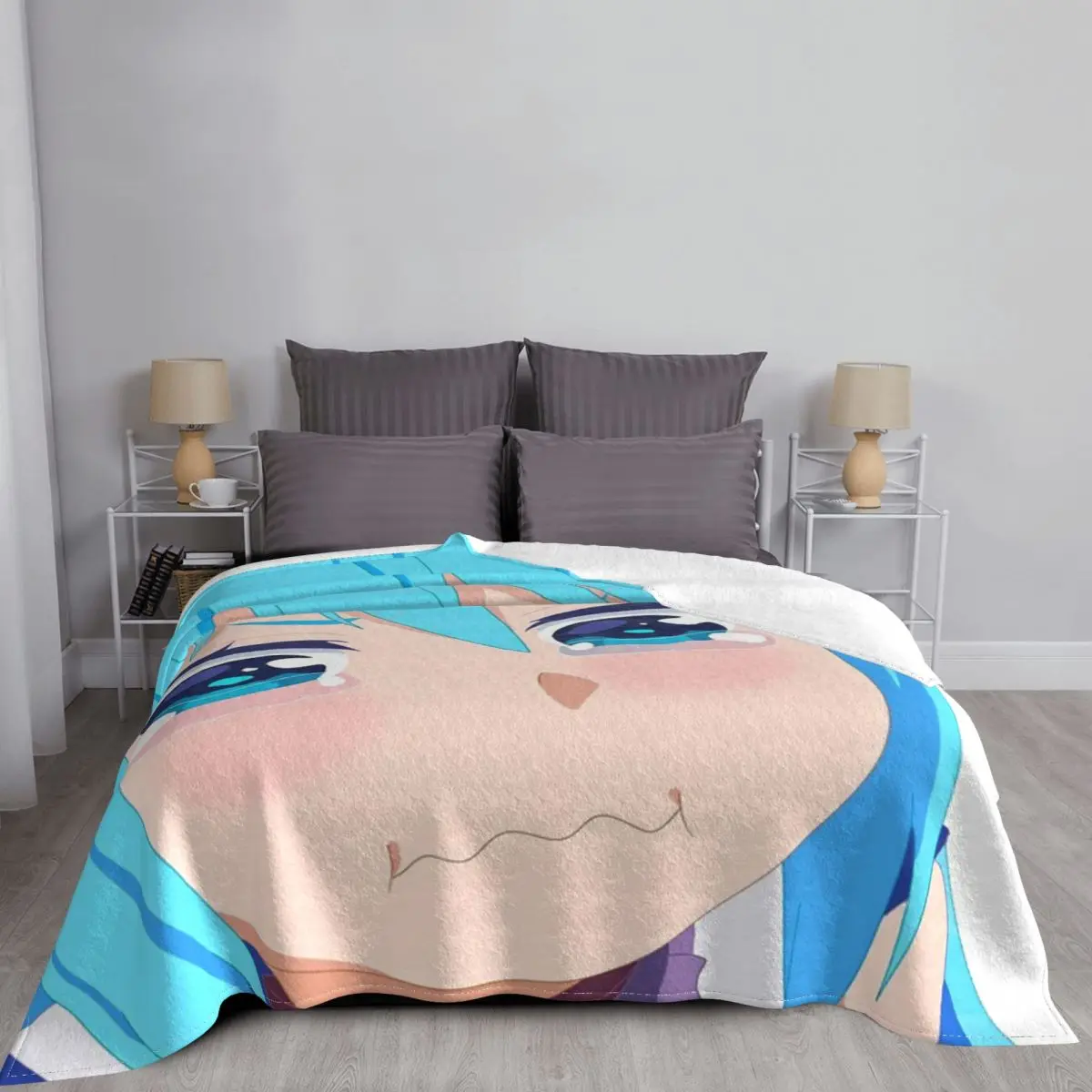 Konosuba - Sad Aqua coperta copriletto sul letto coperta da letto per ragazza coperta estetica per bambini