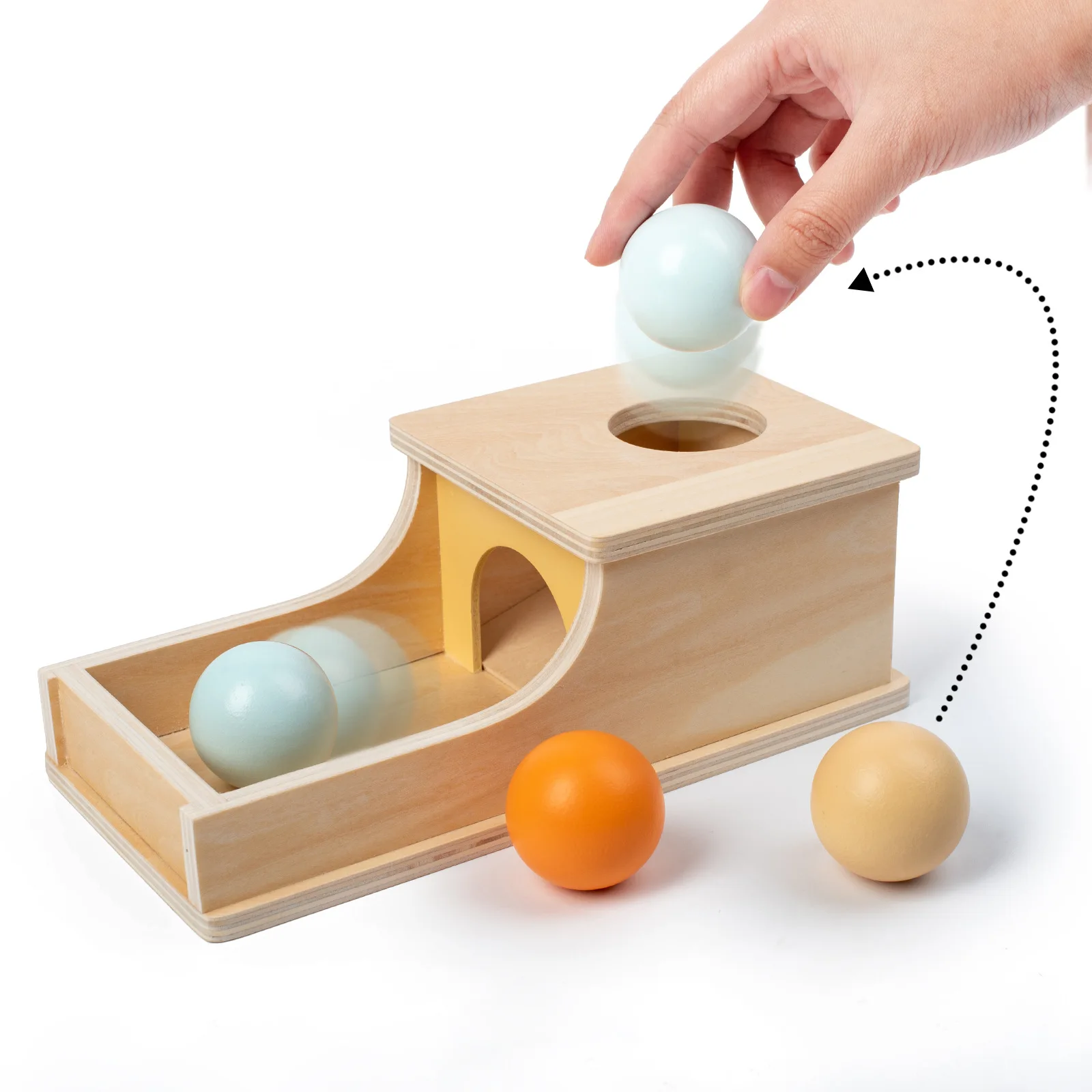 Kid Educational Toy Children Montessori Object Permanence Box Hammer Box Macaron Wooden Toys Coin Ball Textile Drum Drawer Box