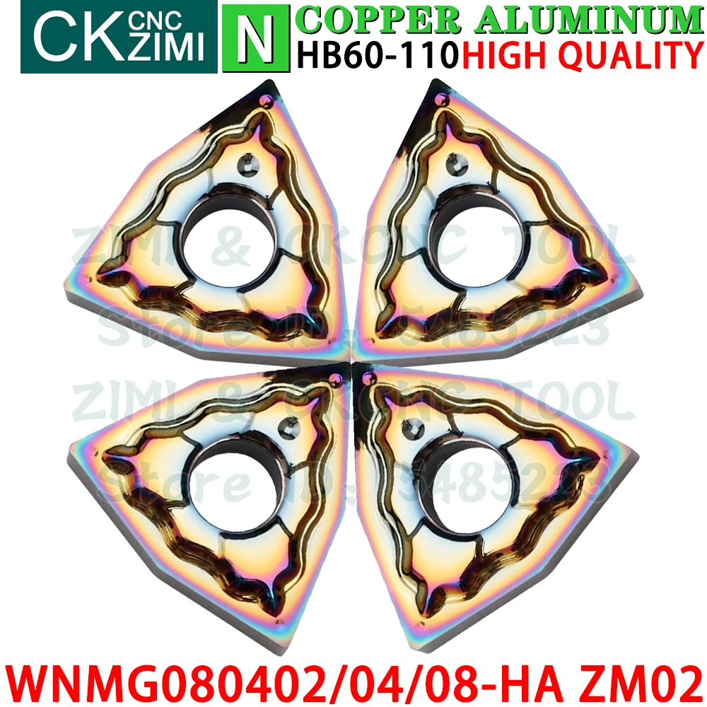 WNMG080402-HA WNMG080404-HA WNMG080408-HA ZM02 Carbide Aluminum Inserts Turning Inserts Tools WNMG CNC Metal Lathe Cutting Tools