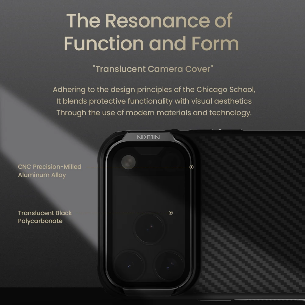 

Nillkin For iPhone 17 Pro Max / 17 Pro case CarboProp Lens Shockproof Magnetic Adapt Camera With Stand Back cover Protection