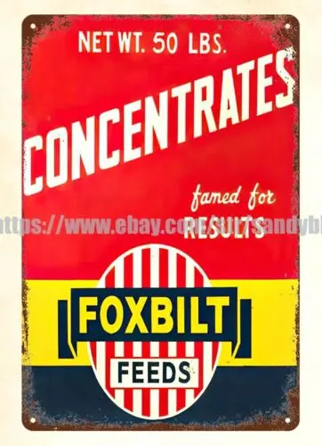 Foxbilt feeds farm metal tin sign unique home decor accessories sign