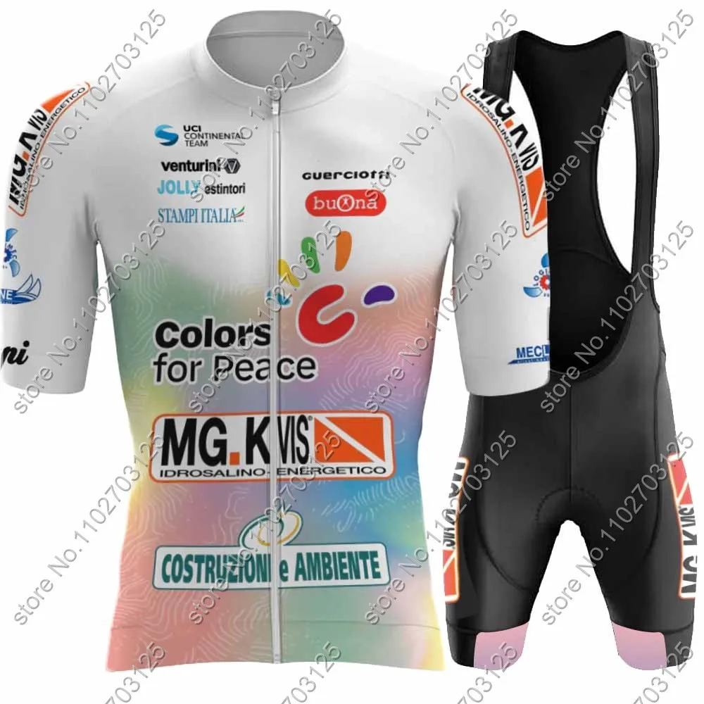 MG.Kvis - Colors for Peace 2024 Cycling Jersey Men Short Sleeve italy Clothing Road Bike Shirts Suit Bicycle Bib Shorts