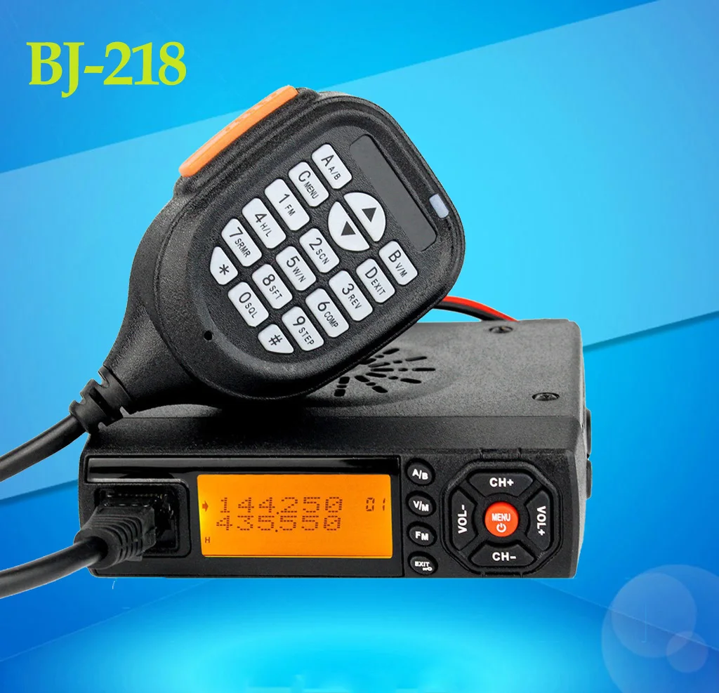 MINI Baojie BJ-218 25W Output Power Mobile Radio VHF UHF 136-174 400-470MHz Ham Radio Car Walkie Talkie For Car Bus Taxi Radio