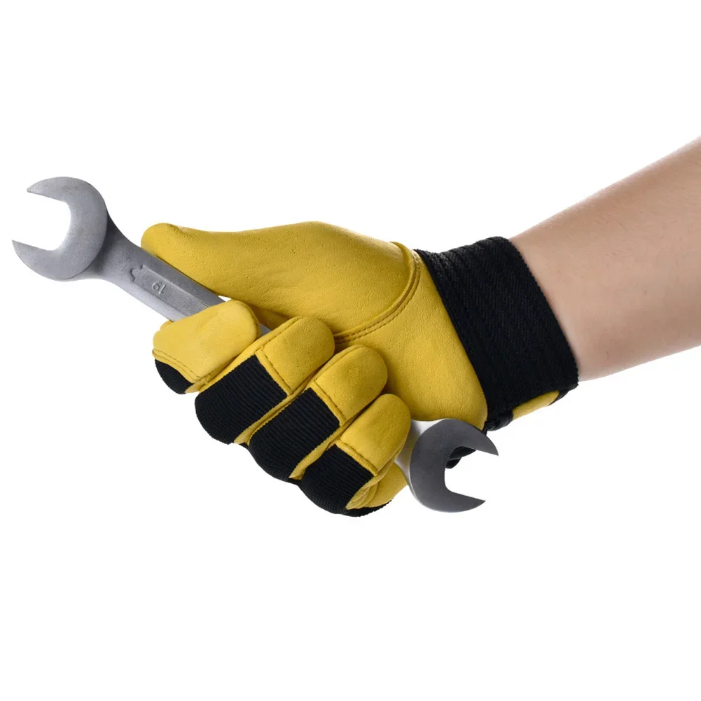 جلد البقر قفازات العمل سلامة العمل حماية حديقة دراجة نارية رياضية سائق العمال العمل لحام قفازات مقاومة للاهتراء