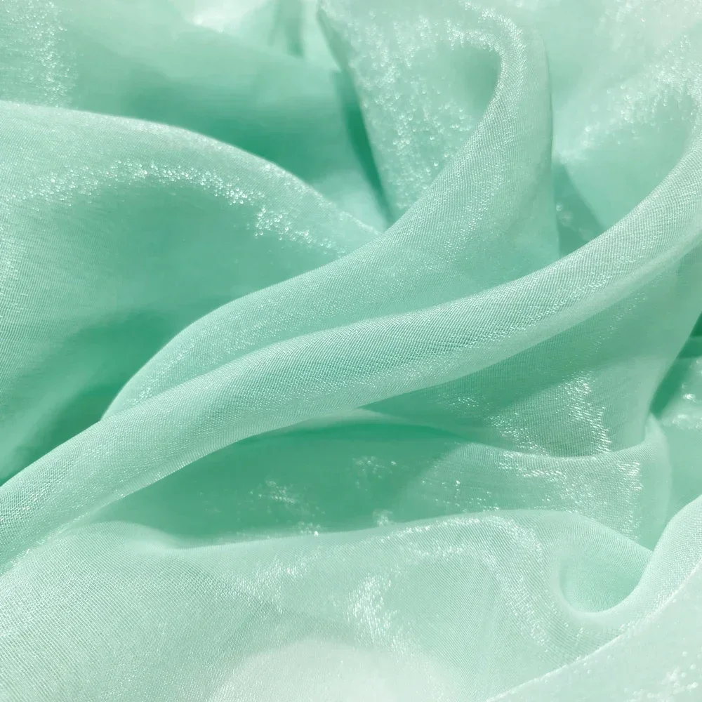 Gradient Chiffon Fabric By The Meter for Wedding Dress Hanfu Sewing Breathable Printing Elegant Silk Crepe Gloss Cloth Soft Skin