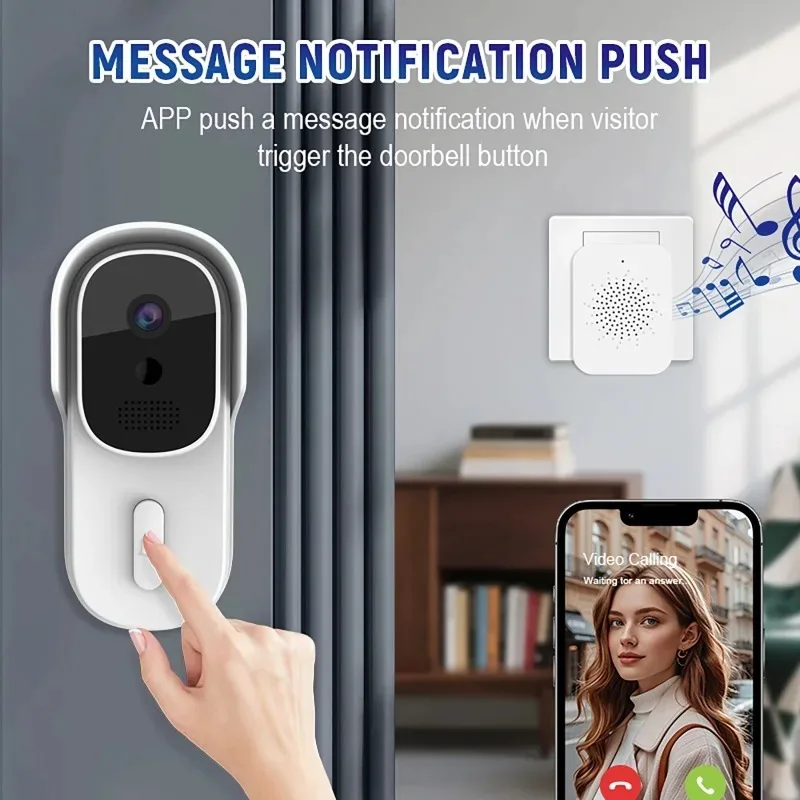 Wide View Tuya Smart Life APP WiFi Audio Video Intercom IP55 Waterproof Doorbell Door Camera for Alexa Google Wired Connect