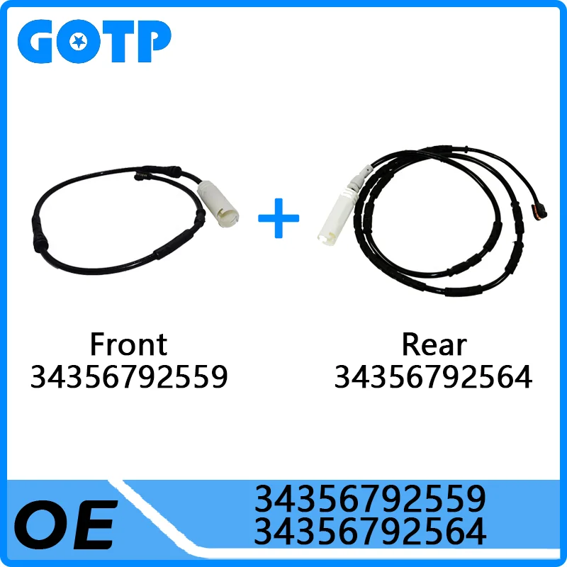 

GOTP Car Front Rear Axle Brake Pad Wear Sensor #34356792559 34356792564 For BMW 1 3 Series E87 E90 E81 E82 E88 E91 E92 E93