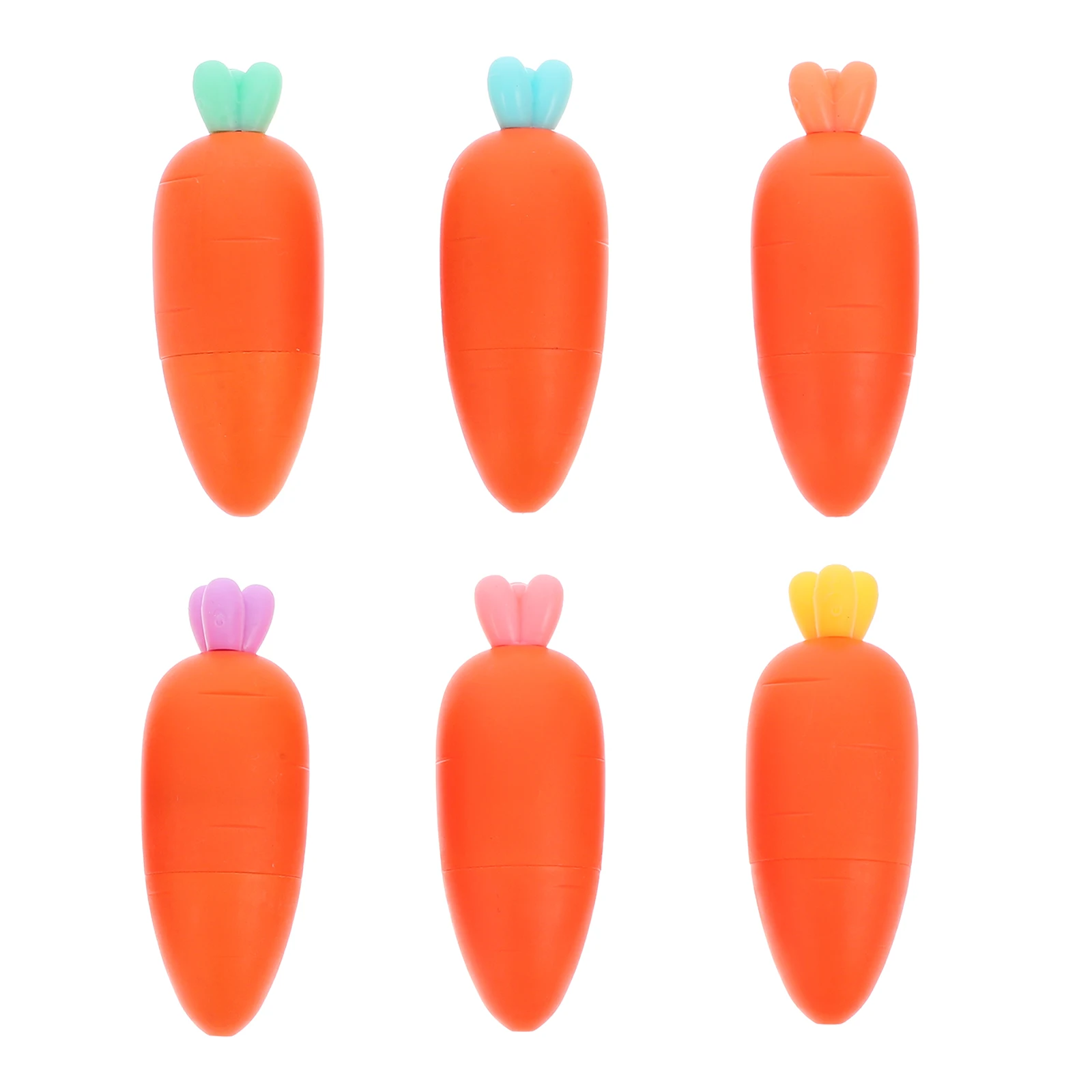 

6pcs Carrot Shape Vibrant Fluorescent Colors Soft Smooth Tip For Study Notes Drawing Writing School Office Supplies Carrot