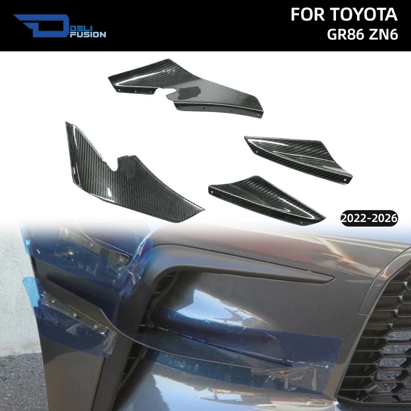 

For 2022-2026 Toyota GR86 ZN6 JDM Style Front Bumper Canard 4PCS Exterior Modified Car Accessories