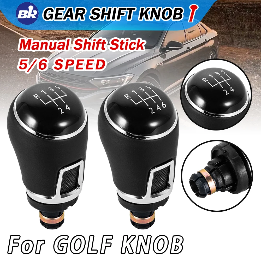 Accesorios de coche de alta calidad para Volkswagen VW Universal Polo Golf Jetta 5 perilla de palanca de cambios de 6 velocidades palanca de cuero Interior