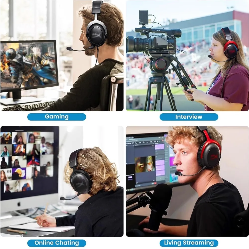 ميكروفون ألعاب بديل 3.5 ملم لسماعات الألعاب اللاسلكية Kingston HyperX Cloud III 3 مع LED