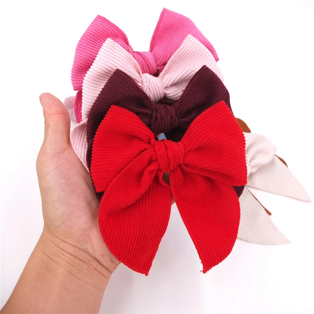 Corduroy Bow Hair Clips Baby Girls Women Vintage Velvet Fable Hair Bow Barrettes Accessories for Toddler Kids Teen Girls