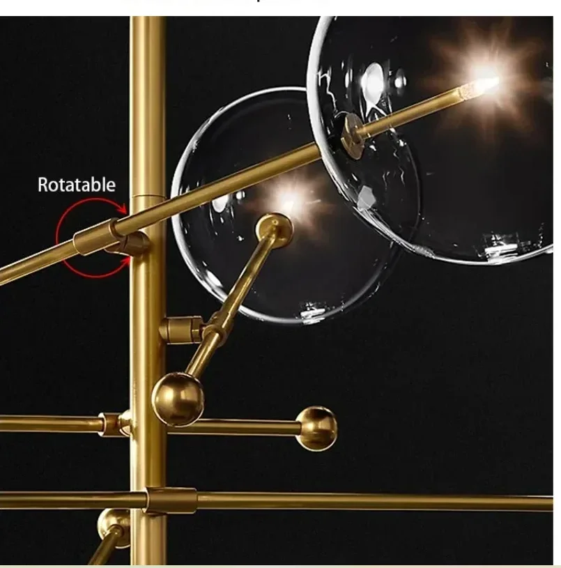 

Bronze Glass Concise Style Modern Creative Pendant Light Glass Bubbles Study Living room Restaurant Chandelier Lamp