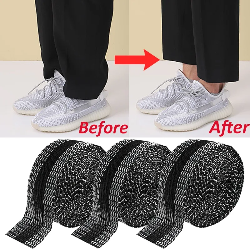 Pasta autoadhesiva para acortar bordes de pantalones, dobladillo para la boca, cinta para dobladillo termoadhesivo, pantalones vaqueros, costura, pantalones gratis, parche de tela, 1-5M