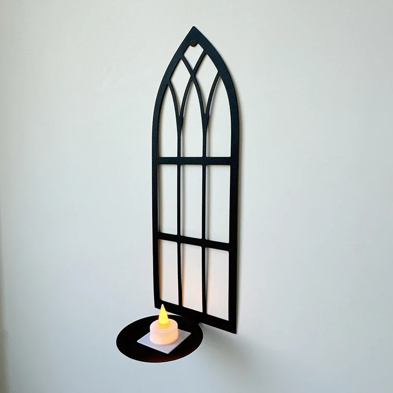 Metal Gothic Wall Sconces Set of 2,15.8'' Rural Farmhouse Wall Decor,Sconce Candle Holder for Living Room, Bathroom,Dining Room