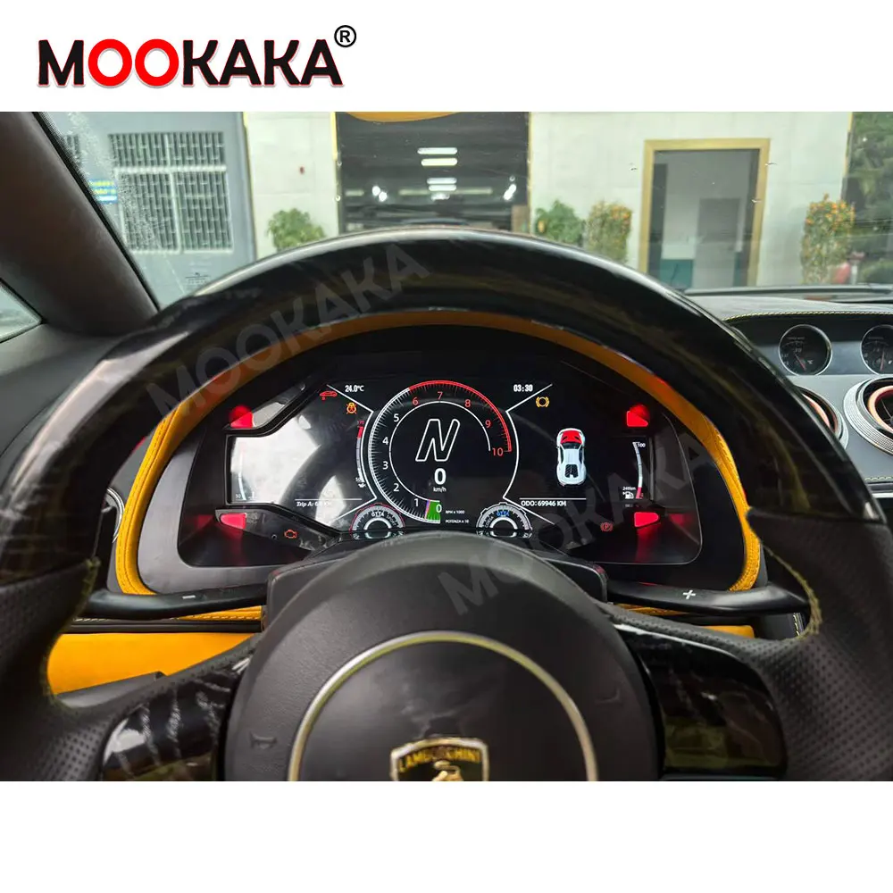 

Цифровая приборная панель для Lamborghini Gallardo 2003-2013, Huracan 2014-2024, LCD-дисплей, Android Auto, CarPlay, головное устройство для автомобиля