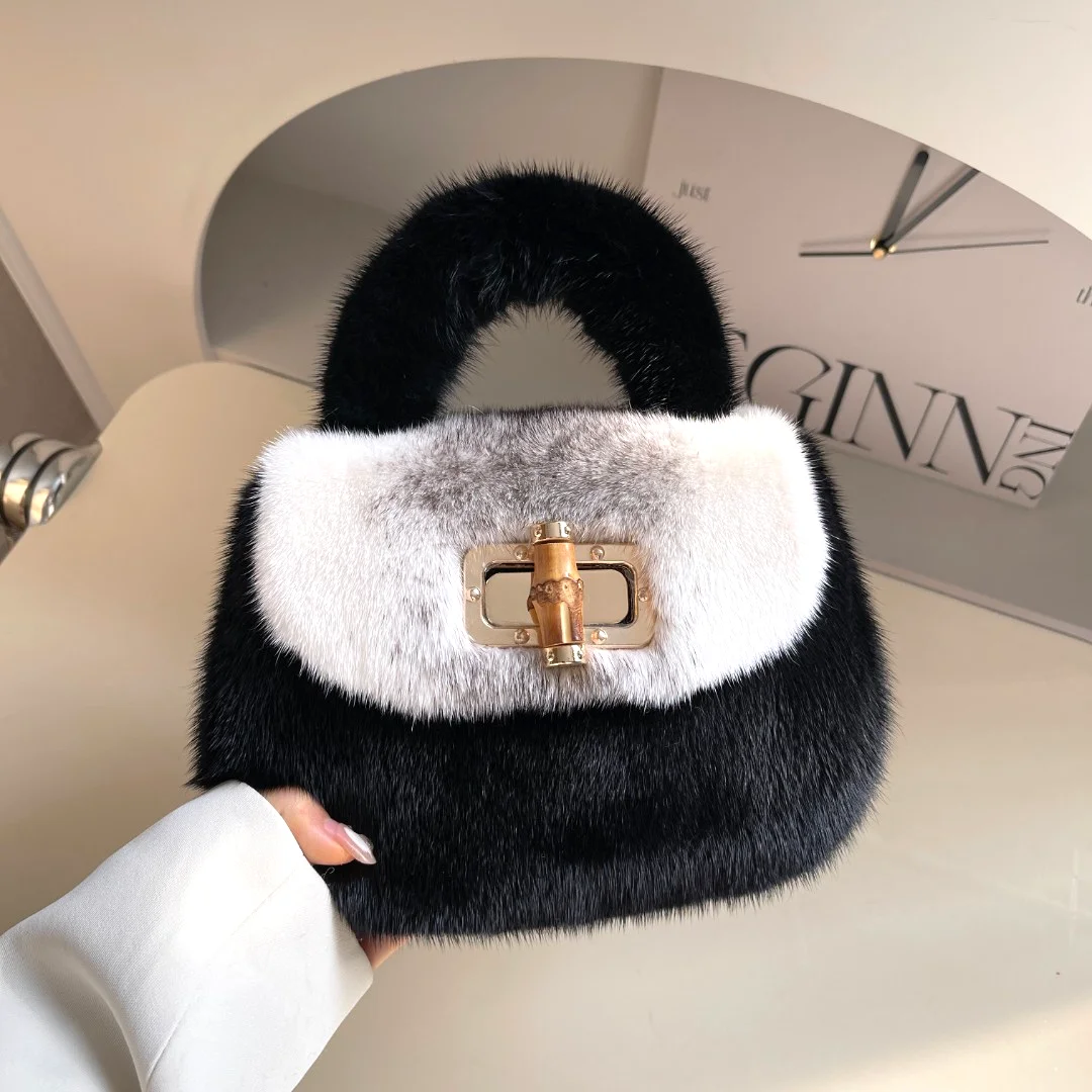 Luxury Designer Fur Bag 2024 Mink New Small Handbag Women\'s Fashion Fashion Mini Crossbody Shoulder Bag Handbag