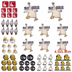 10PCS Wholesale Silly Goose Embroidered Patches For Clothing thermoadhesive Patches On Clothes Animal Iron On Patch Backpack DIY