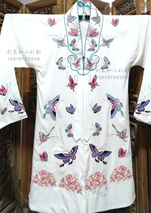 Opera Butterfly Dress, Peony Pavilion Costume, Peking Opera, Kunqu Opera, Butterfly Girl's Water-Sleeve Dress, Huangmei Opera,