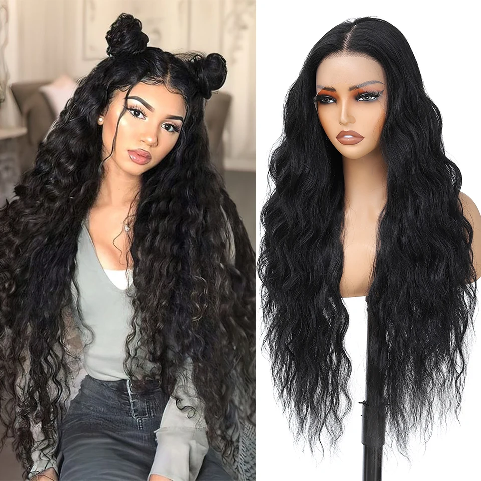 

30 " Synthetic Lace Frontal Wig Long Deep Wavy Ginger Lace Front Wigs For Black Women Heat Resistant Cosplay Wigs
