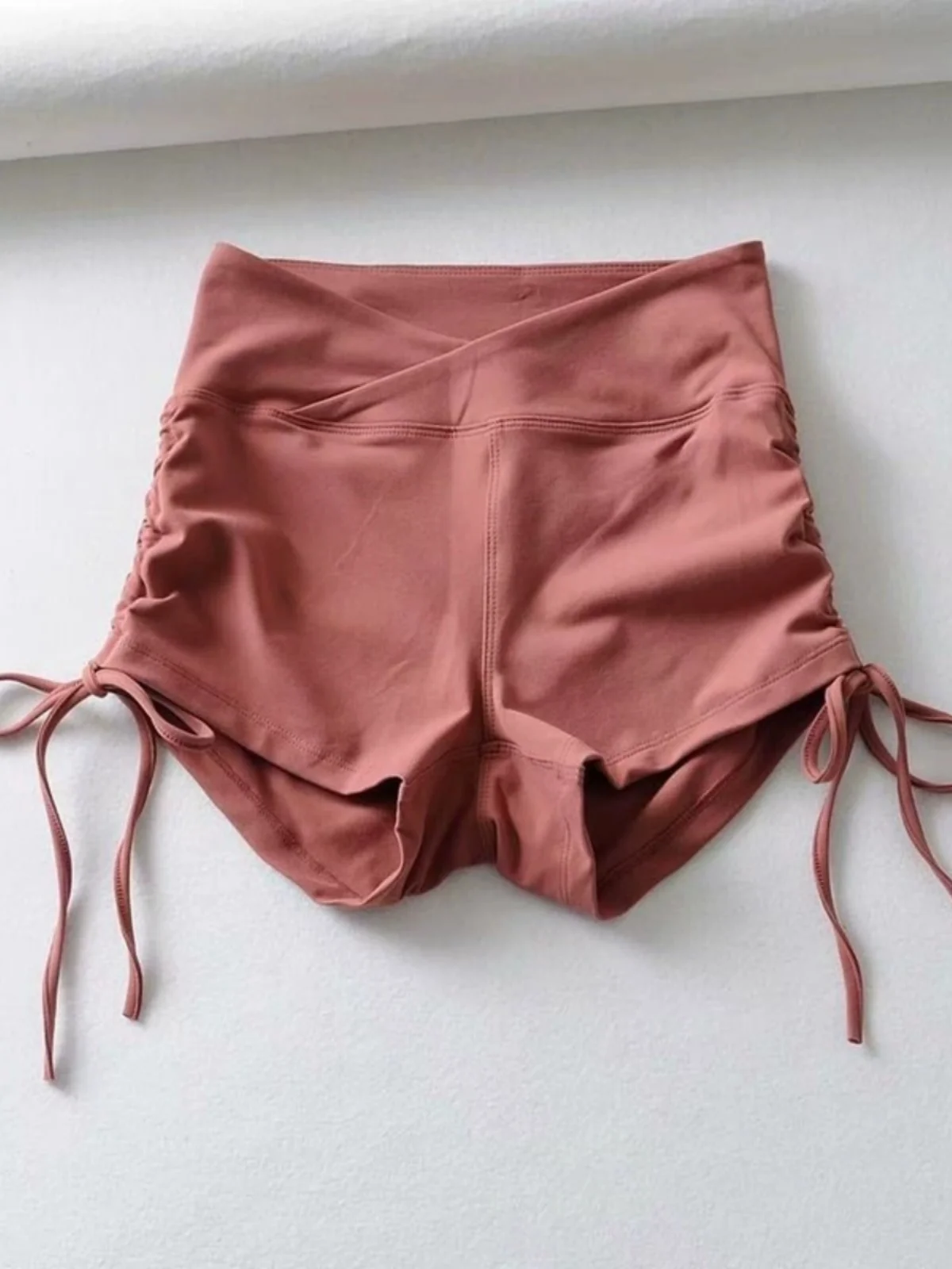 กางเกงโยคะเอวสูงผูกเชือก ยกสะโพก ผ้าลูกไม้ สำหรับผู้หญิง สไตล์ลำลอง คอลเลคชั่นฤดูร้อน ทรงปกติ เนื้อผ้าบาง