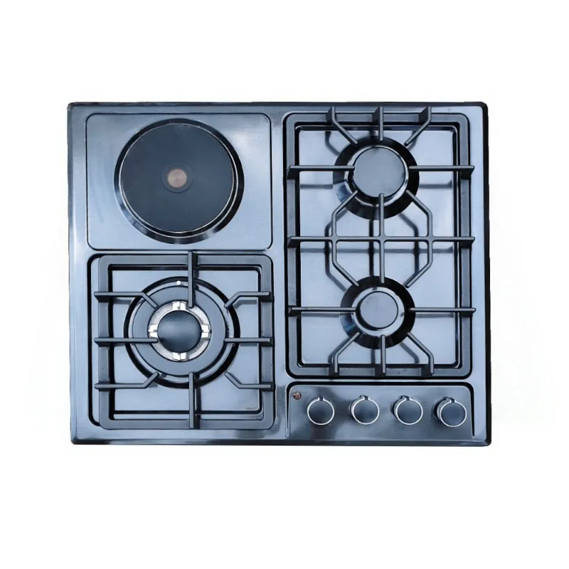 Burner Hybrid Stove - Gas & Electric Combination Cooktop with Modern Design