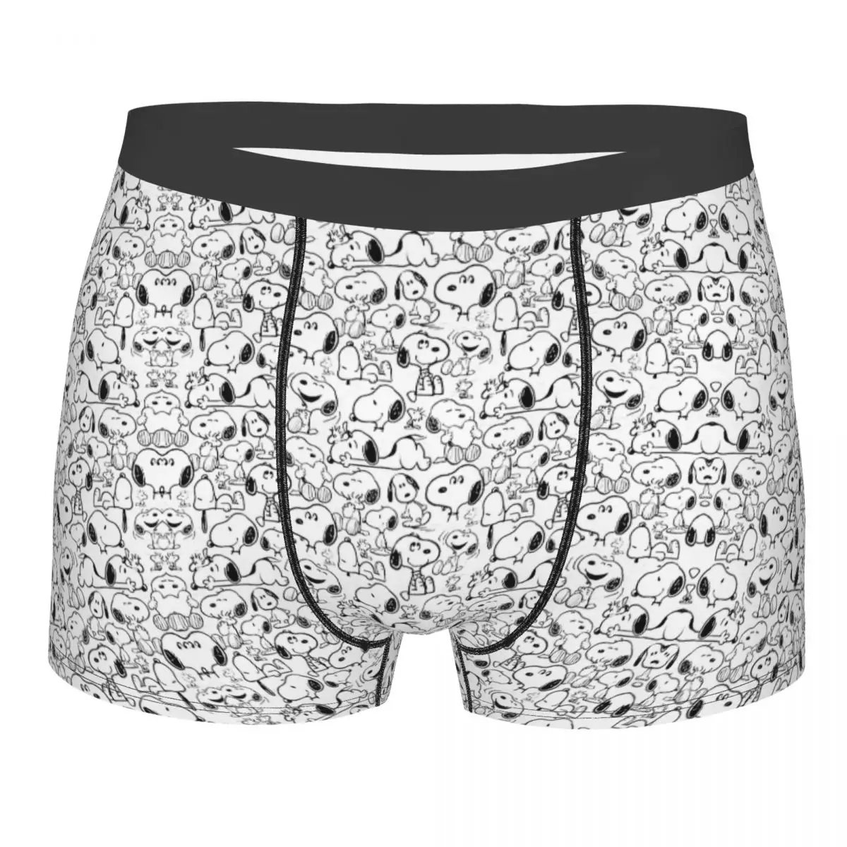 Custom Fashion Cute Cartoon Snoopy Boxers Shorts Panties Men's Underpants Stretch Briefs Underwear