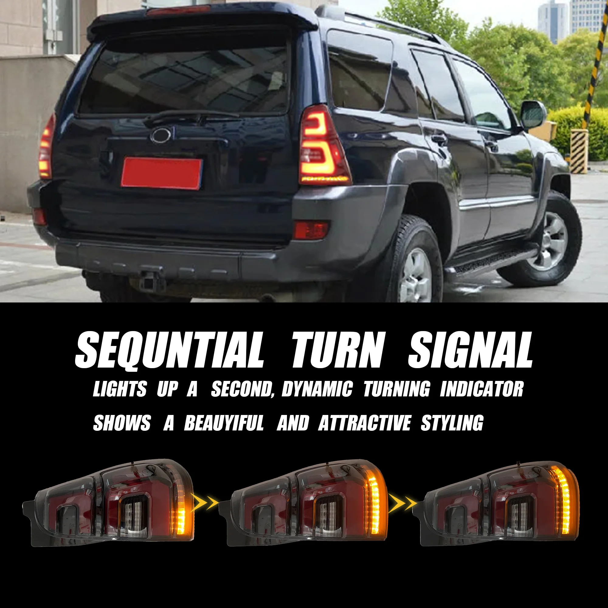 Led Tail Lamp For Toyota 4th Gen 4 Runner 2003-2009 LED Signal DRL Brake Reverse LED Tail Lights Assembly Rear Lamp