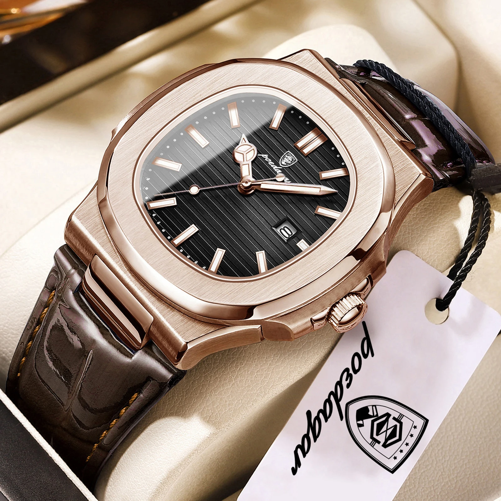 Men's Luxury Luminous Leather Quartz Watch