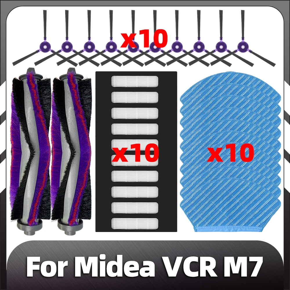 

Compatible for Midea VCR M7 / M71CN i10 Robot Vacuum Roller Side Brush HEOPA Filter Mop Pads Spare Parts Accessories