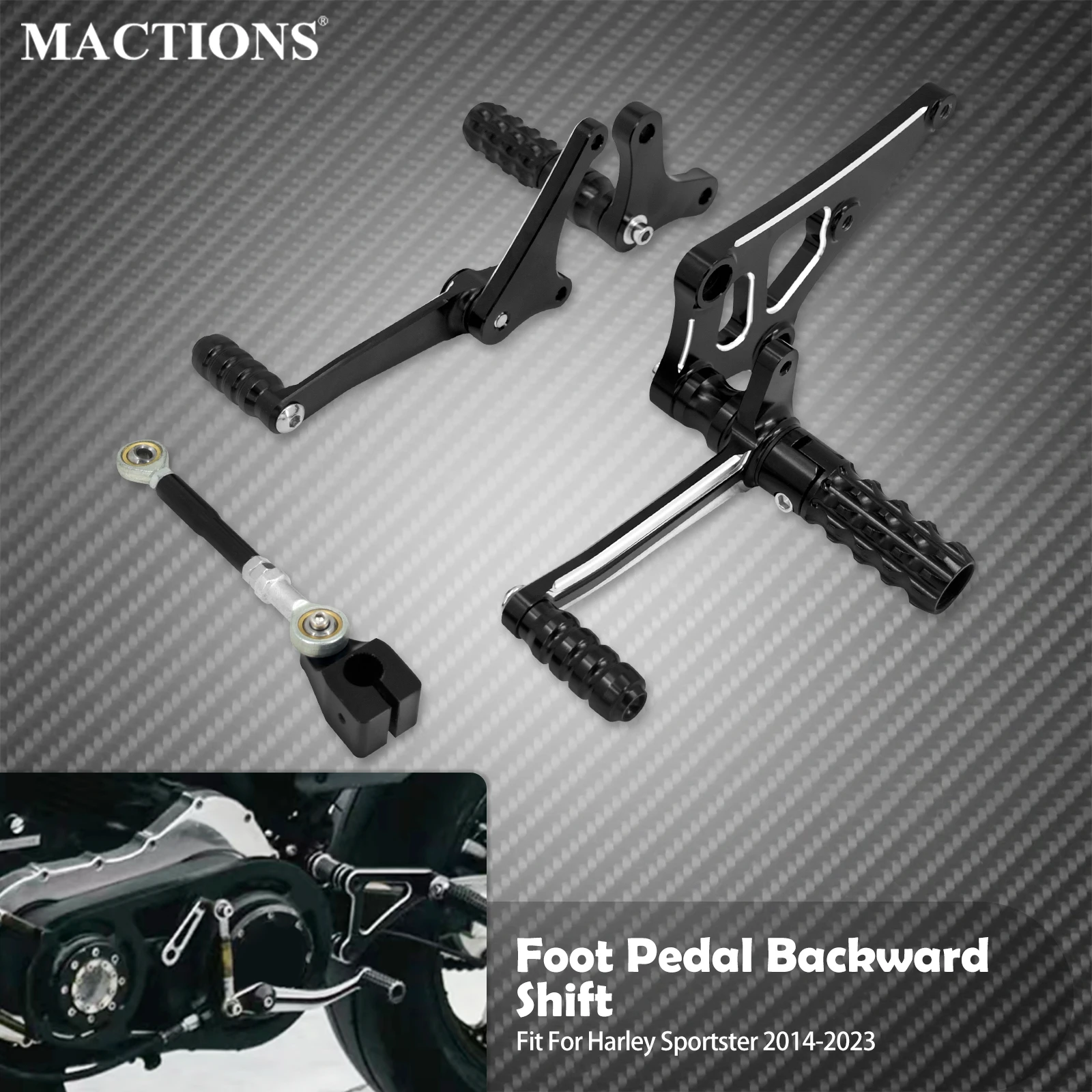 

Motorcycle Backward Foot Control Kit Rear Pedal Shifter Heel Toe Shift Lever Footrest For Harley Sportster XL 883 1200 2014-2023