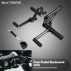 Motorcycle Backward Foot Control Kit Rear Pedal Shifter Heel Toe Shift Lever Footrest For Harley Sportster XL 883 1200 2014-2022