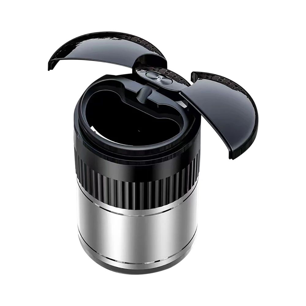 USB Rechargeable Car Smart Ashtray Automatic Opening Closing Infrared Sensor Smokeless Light-Sensitive Mirror Ashtray With Cover