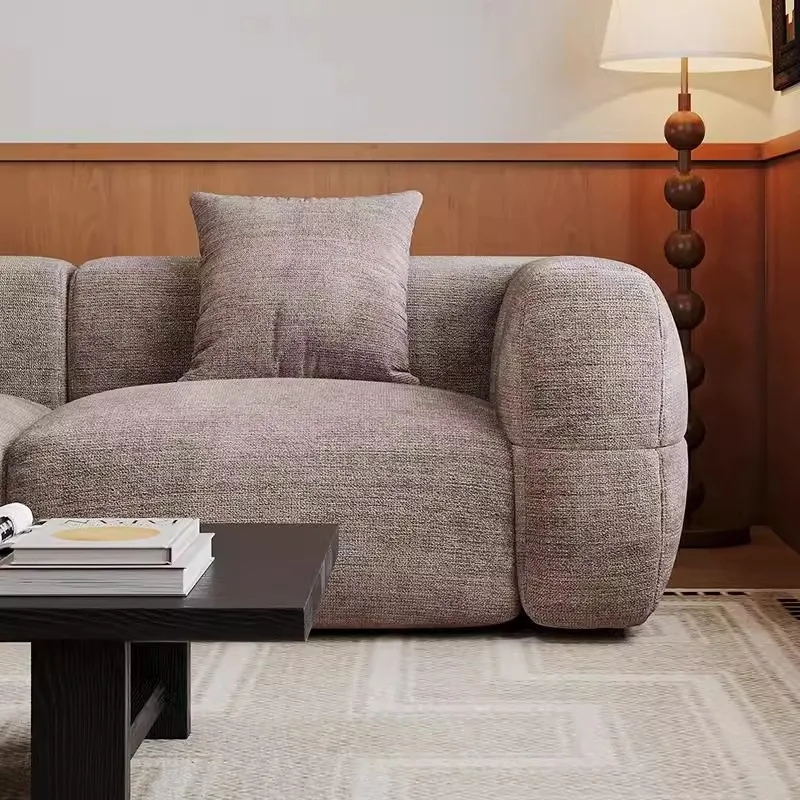 Medieval style big white fabric sofa straight row retro style cream style high-end sofa combination