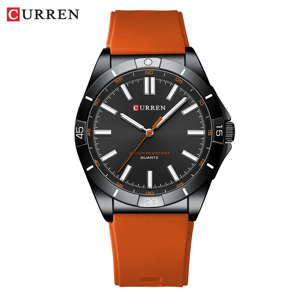 Curren neue mode armbanduhren sport wasserdichte uhren quarzt uhr übliche silikon armbanduhr für männer 2022 reloj hombre 9