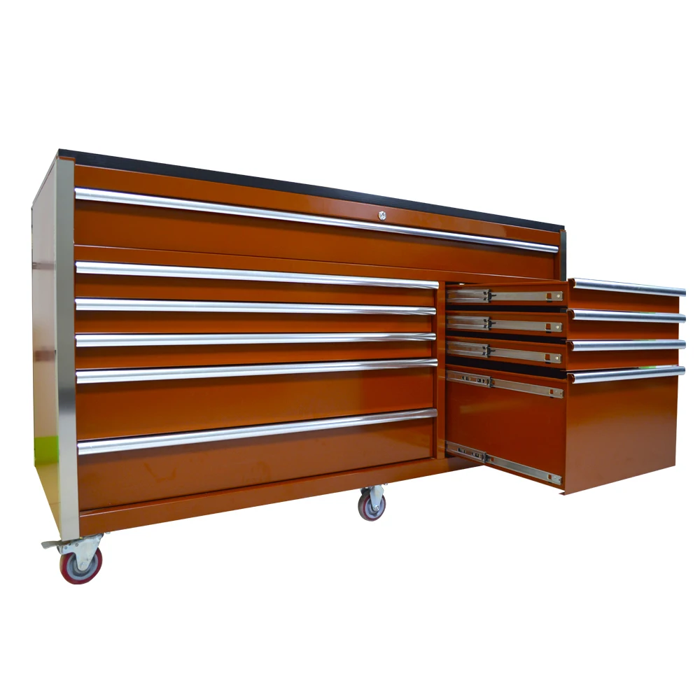 

72-дюймовая настраиваемая тележка для инструментов из нержавеющей стали, деревянная тележка для инструментов с поддержкой OEM