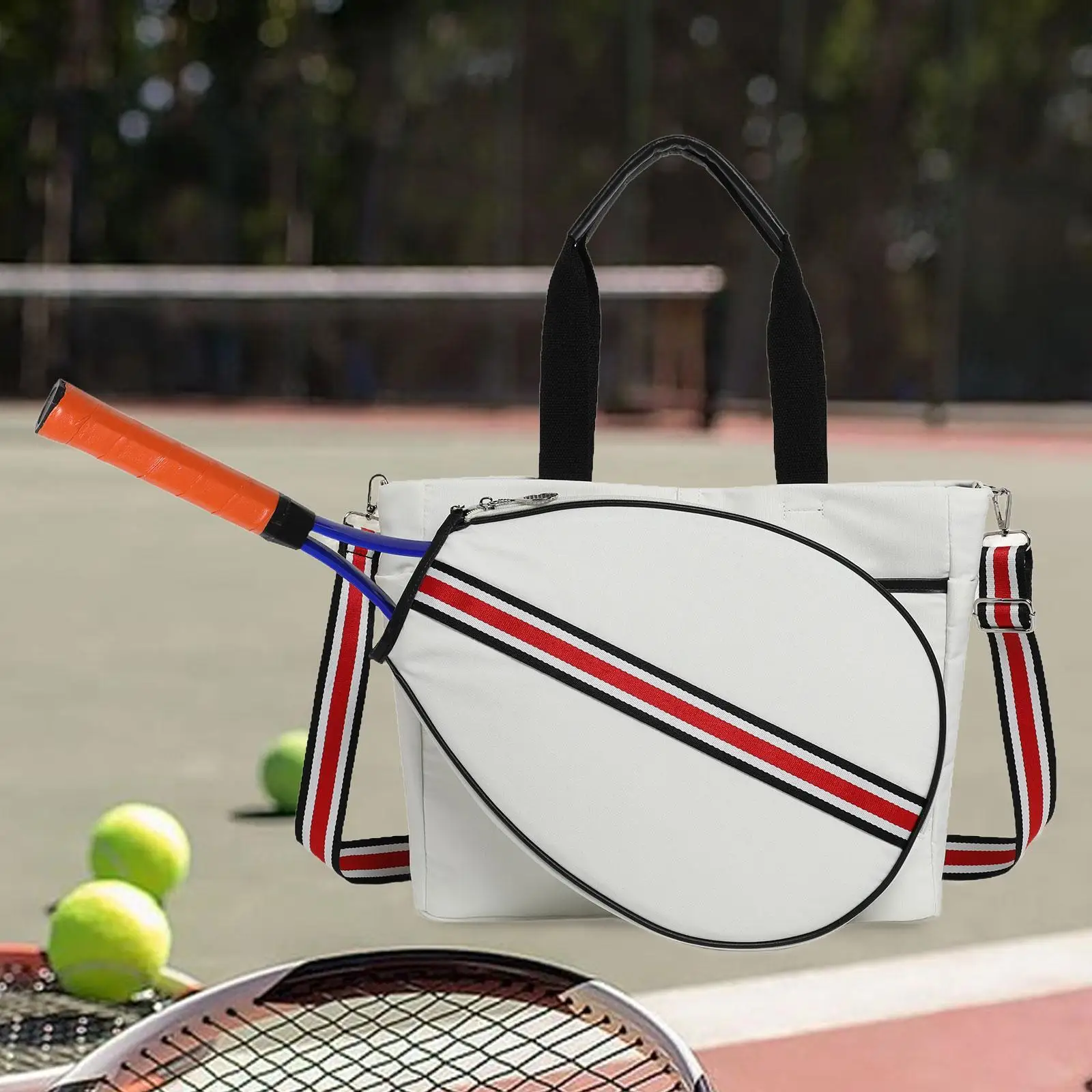 

Tennis Racket Tote Carrying Outdoor Sports Storage Rucksack Water Resistant Tennis Handbag Pickleball Racquet Carrying Bag
