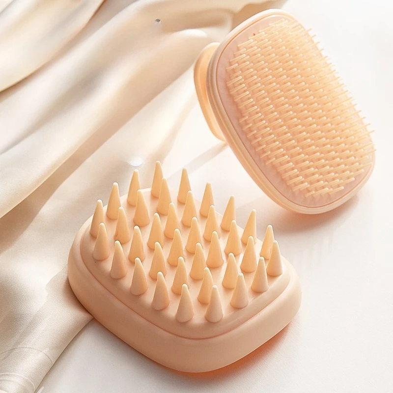 Dual Tooth 2-in-1 Hair Washing and Massage Comb Household Bathroom Supplies Silicone Cleaning Scalp Artifact Hair Washing Comb