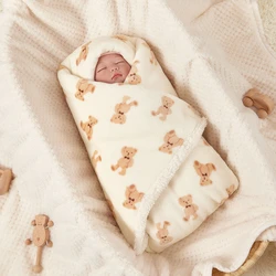 Coperta invernale per bebè trapunta calda in pile per biancheria da letto per neonato fascia per bebè flanella agnello morbida coperta per passeggino Manta Bebe