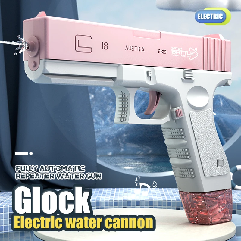 Vendita calda Pistola ad acqua Pistola elettrica Giocattolo da tiro Giocattolo da spiaggia estivo completamente automatico con due clip di capacità per bambini Regalo per bambini