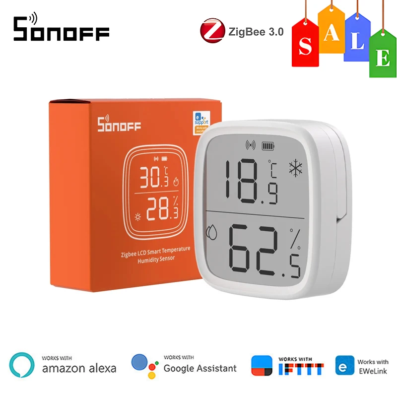 

SONOFF SNZB-02D Zigbee LCD Smart Temperature Humidity Sensor APP Real-time Monitoring Work with ZB Bridge-P/ ZB Dongle/ NS Panel