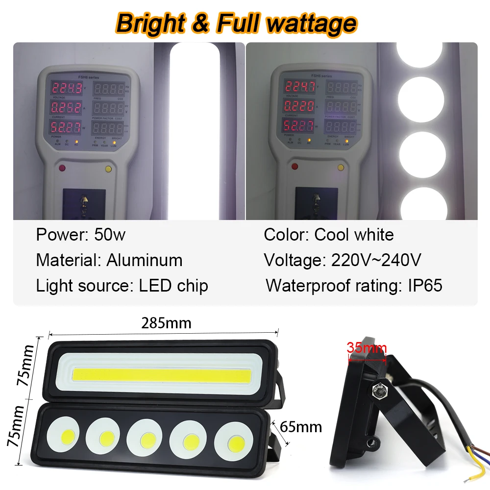 LED Flood Light Outdoor Lighting 50W 100W 200W AC 220V IP66 Waterproof Projector Gardern Wall Lamps Stree Landscape Floodlight