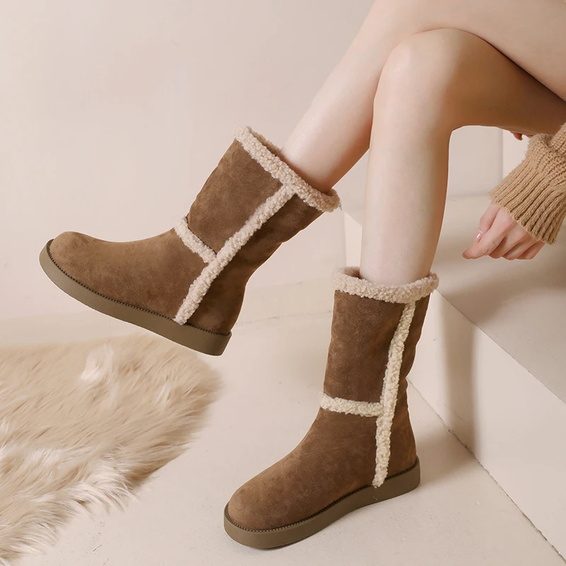 Lolita Boots Round Toe Plush Sexy Thigh High Heels High Sexy Boots-Women Winter Footwear Shoes Australia Elegant Fur Over-the-K