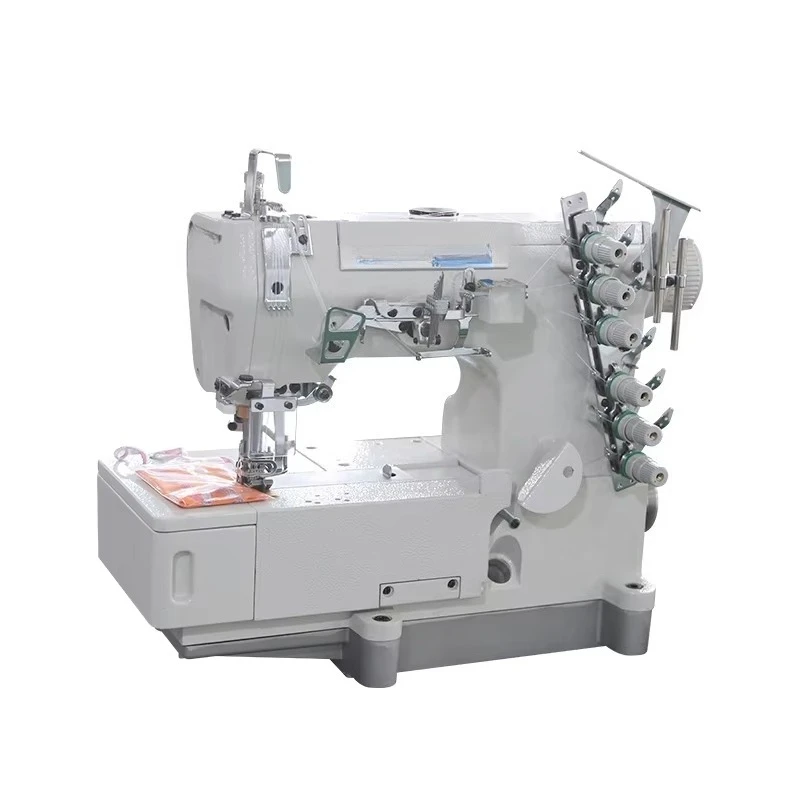 ROSEW GC500-04DB 6 Thread Flat-bed Interlock Sewing Machine Clutch Motor 400W Electronic New Garment Factory Use